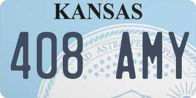 KS license plate 408AMY