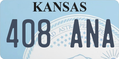 KS license plate 408ANA