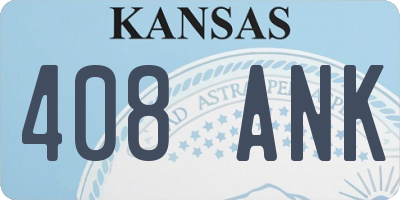 KS license plate 408ANK
