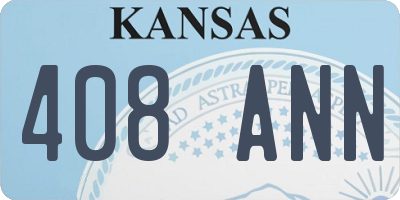 KS license plate 408ANN