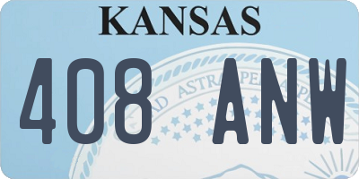 KS license plate 408ANW