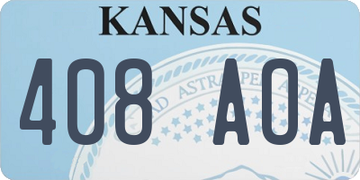KS license plate 408AOA