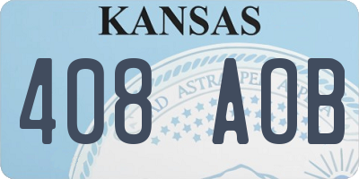 KS license plate 408AOB