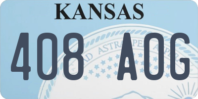 KS license plate 408AOG