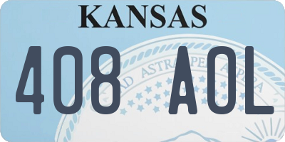 KS license plate 408AOL