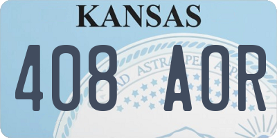 KS license plate 408AOR