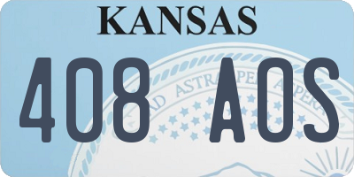 KS license plate 408AOS