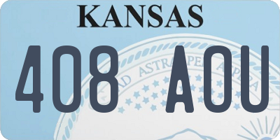KS license plate 408AOU