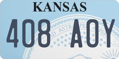KS license plate 408AOY