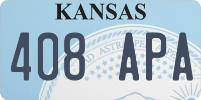 KS license plate 408APA