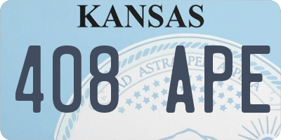 KS license plate 408APE