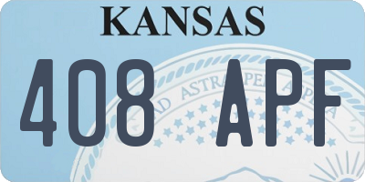 KS license plate 408APF