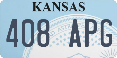 KS license plate 408APG
