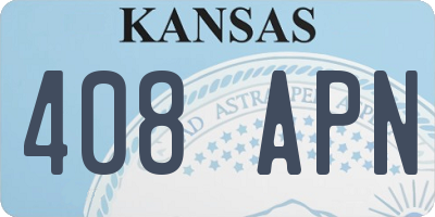 KS license plate 408APN