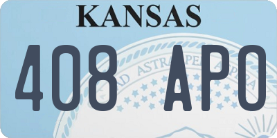 KS license plate 408APO