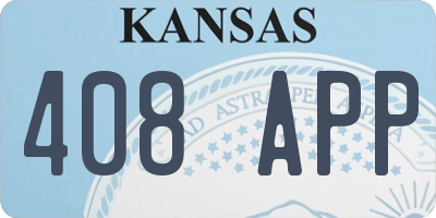 KS license plate 408APP