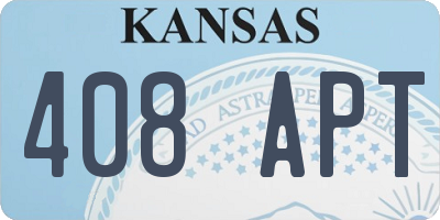 KS license plate 408APT