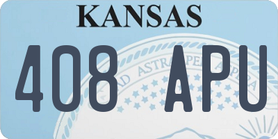 KS license plate 408APU