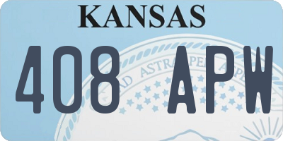 KS license plate 408APW