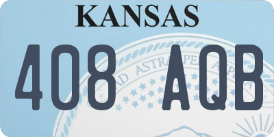 KS license plate 408AQB