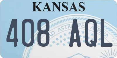 KS license plate 408AQL