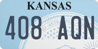 KS license plate 408AQN