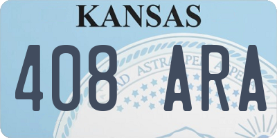 KS license plate 408ARA