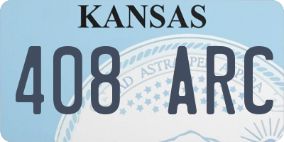KS license plate 408ARC