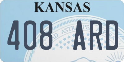 KS license plate 408ARD