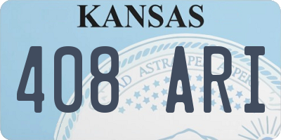 KS license plate 408ARI