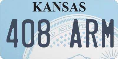 KS license plate 408ARM