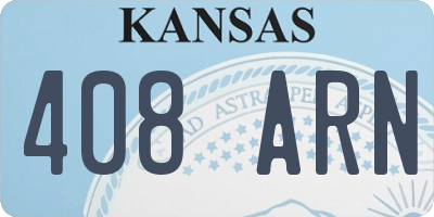 KS license plate 408ARN