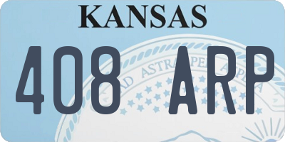 KS license plate 408ARP