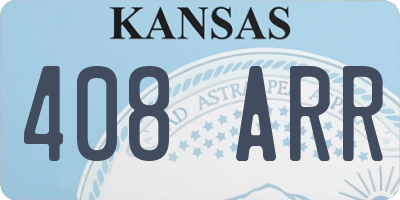 KS license plate 408ARR