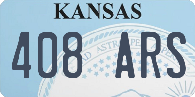 KS license plate 408ARS