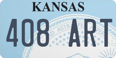 KS license plate 408ART