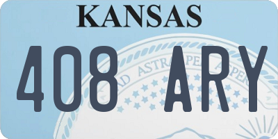 KS license plate 408ARY