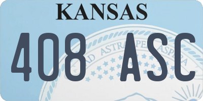 KS license plate 408ASC