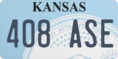 KS license plate 408ASE