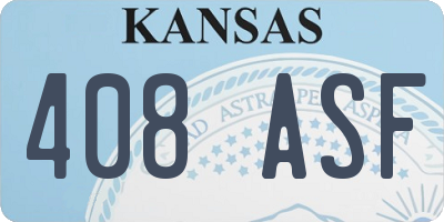 KS license plate 408ASF