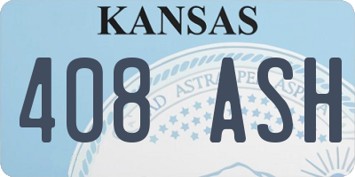 KS license plate 408ASH