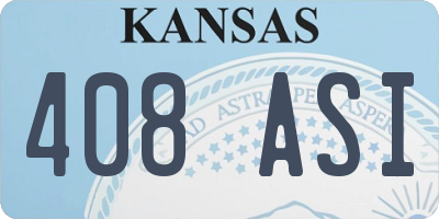 KS license plate 408ASI
