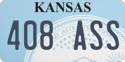 KS license plate 408ASS