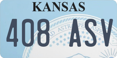 KS license plate 408ASV