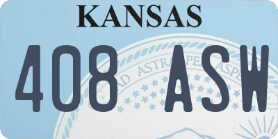 KS license plate 408ASW