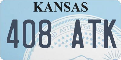 KS license plate 408ATK
