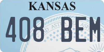 KS license plate 408BEM