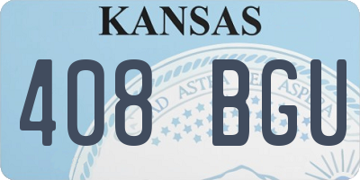 KS license plate 408BGU