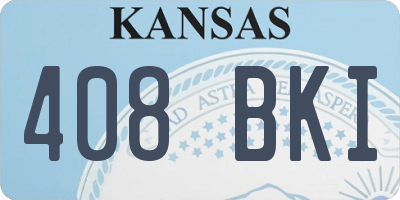 KS license plate 408BKI
