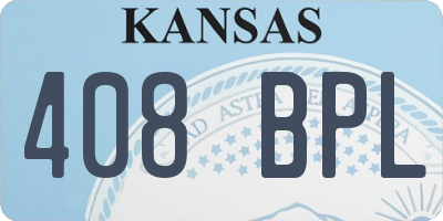 KS license plate 408BPL